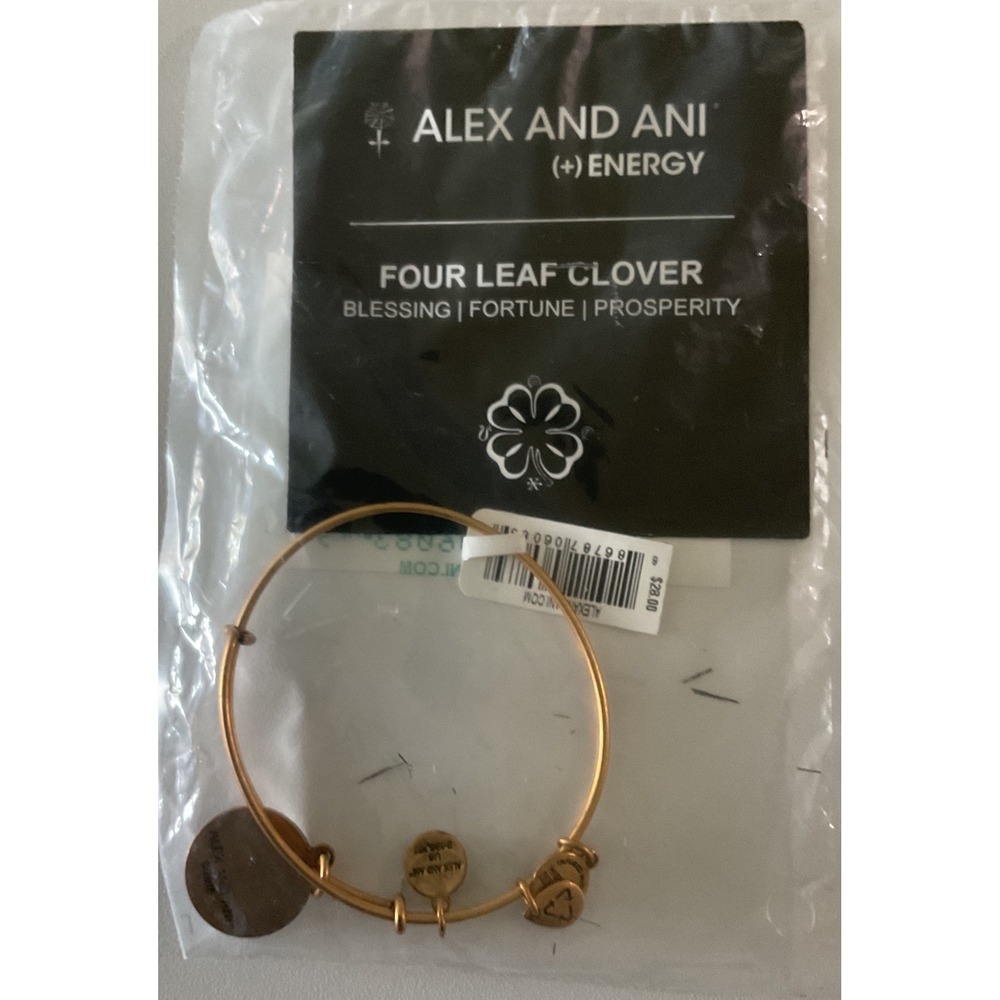 Alex and Ani Four Leaf Clover II Rose Gold Expandable Bangle Bracelet A12EB05RG - Picture 2 of 5